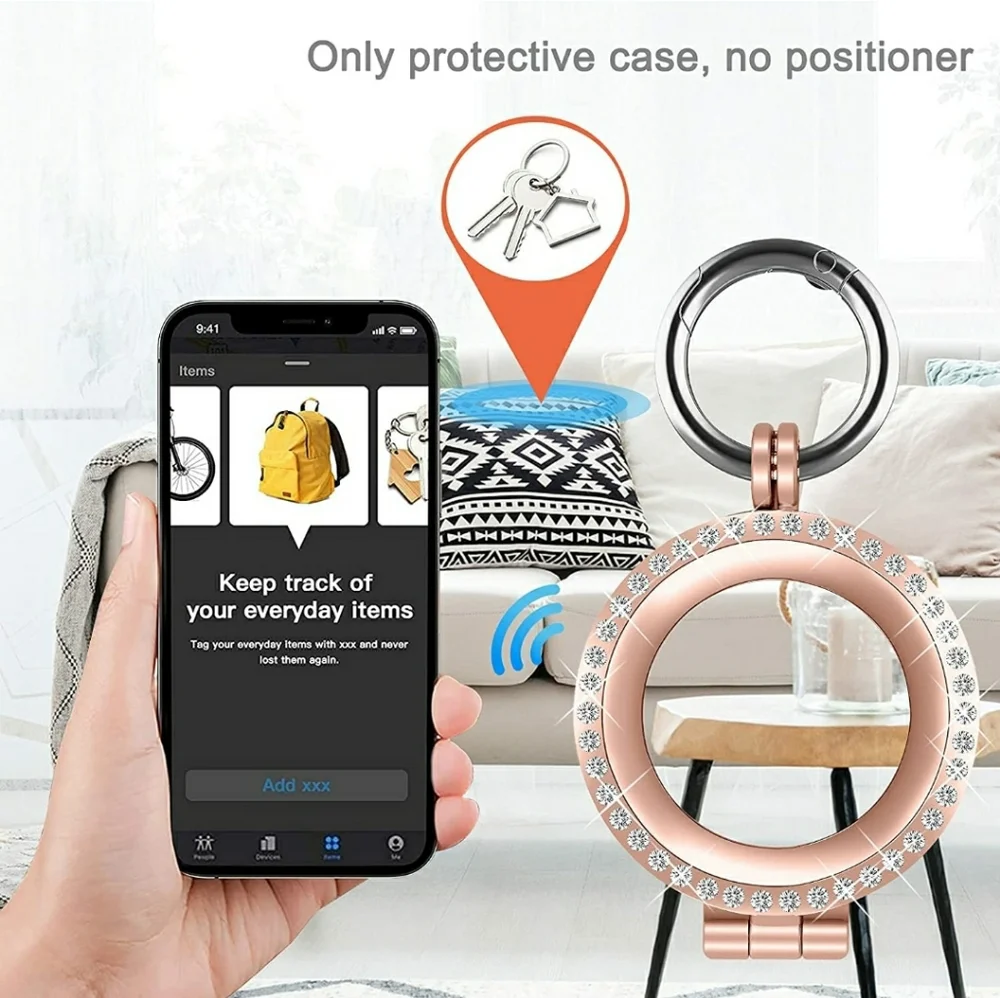 Bling Metal Case Compatible with Apple New AirTag 2021